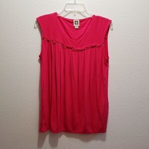 Anne Klein sleeveless top, L, hot pink